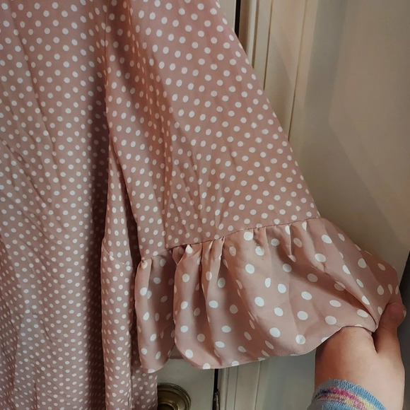 Violet & Claire Pink Polka Dot Blouse Size 2XL - Picture 4 of 11